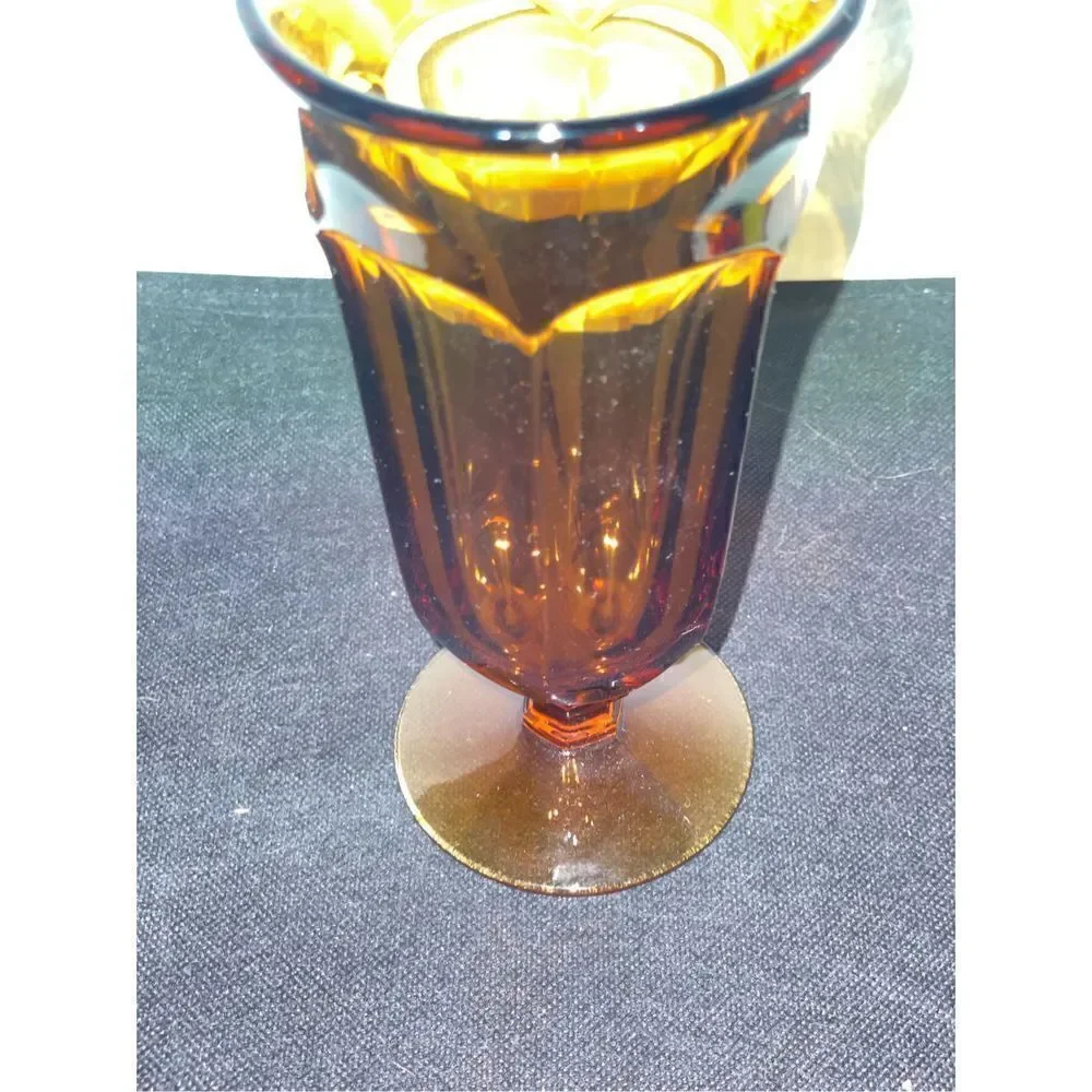 Old Williamsburg Amber ice tea glass by IMPERIAL GLASS-OHIO